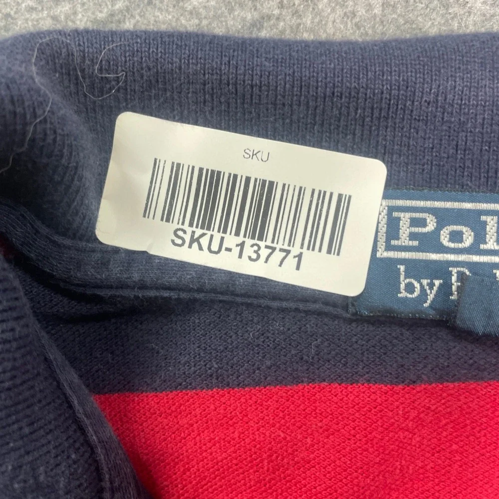 Polo Ralph Lauren Vintage Mens Polo Shirt XXL Red Striped Short Sleeve